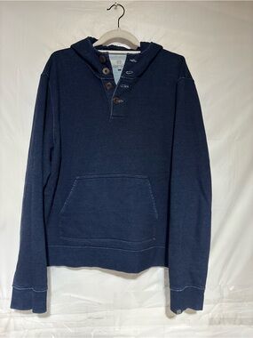 Jack Spade Navy Hooded Button-Placket Pullover